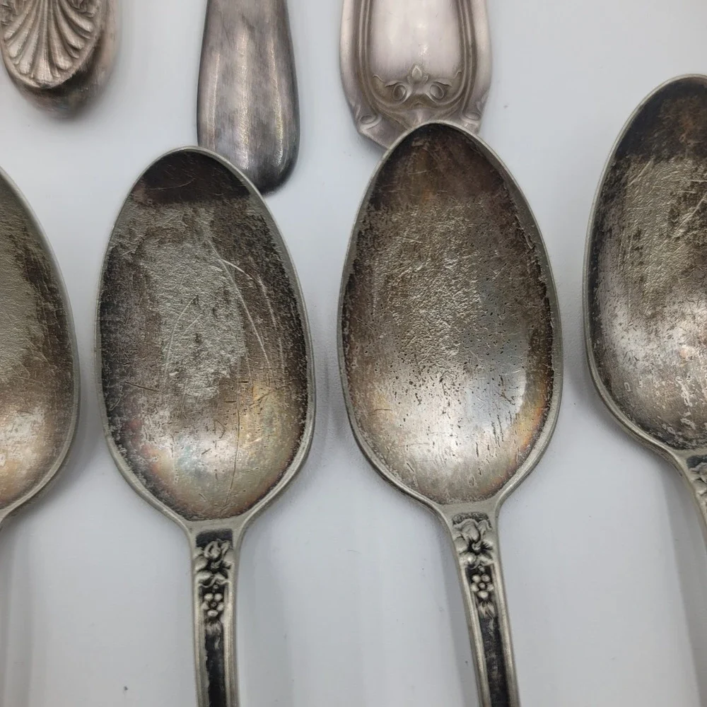 30pc Vintage Mixed Silverplate Flatware Lot Serving Pieces Ladles Ornate Floral